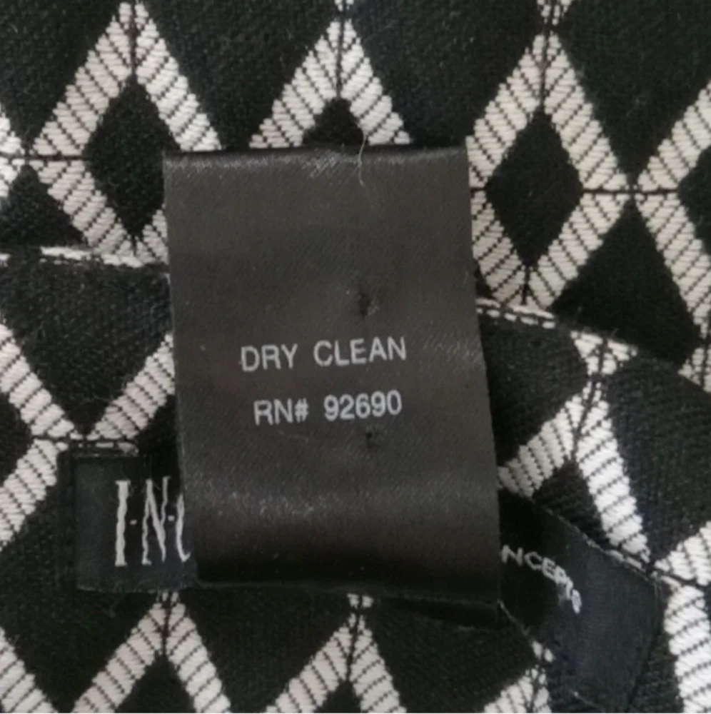 INC International Concepts Chainlink Skirt Black White Faux Leather Trim Sz 6 - Picture 12 of 12